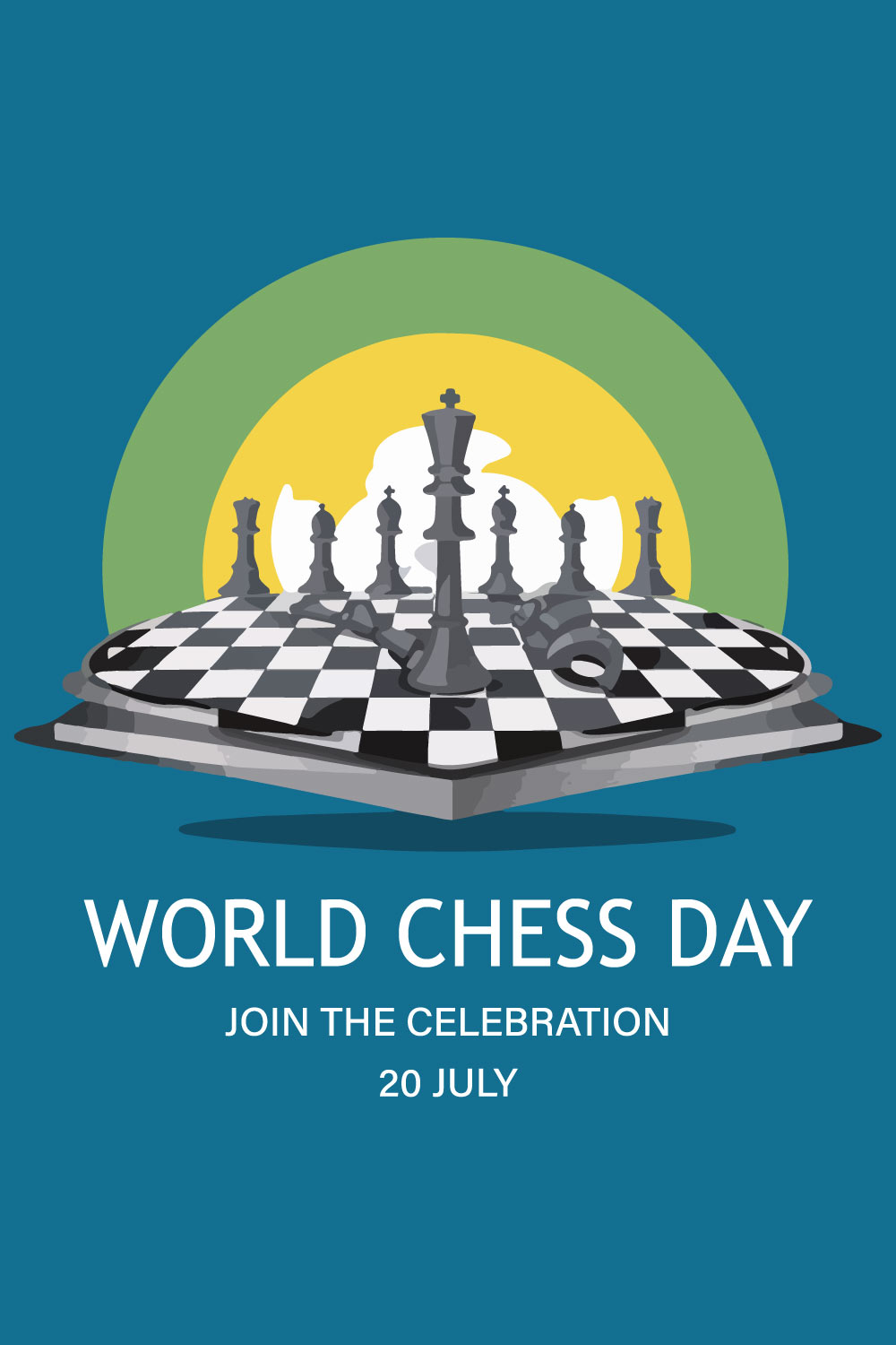 World Chess Day poster design pinterest preview image.