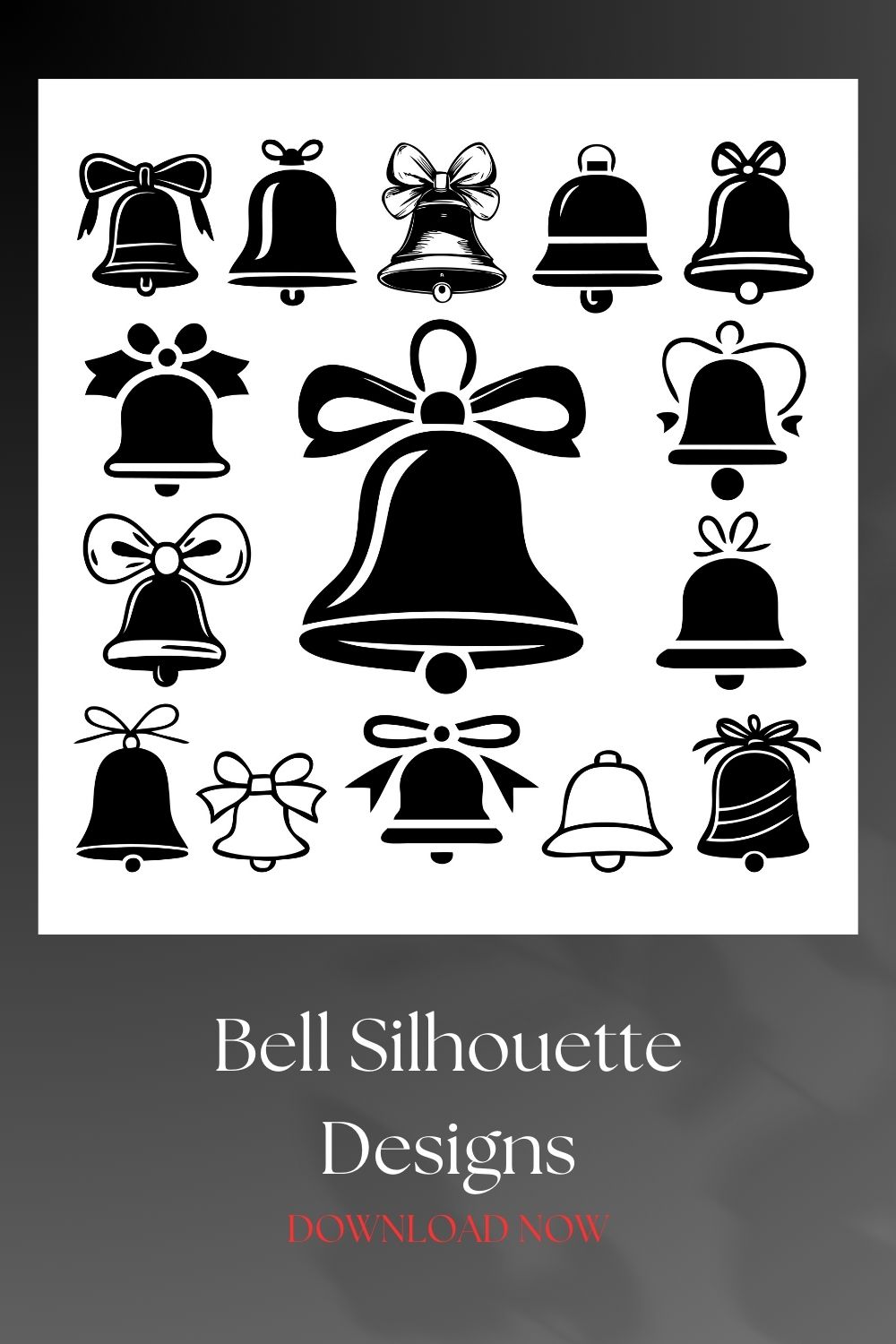 Bell Silhouette Designs for Christmas Decoration pinterest preview image.