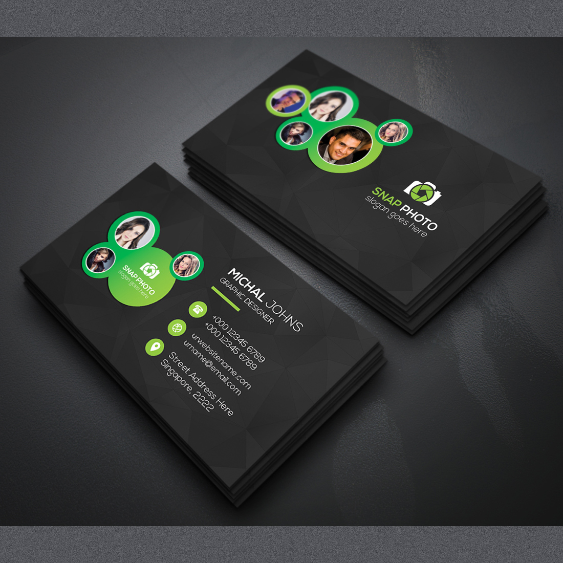 photography cards Template preview image.