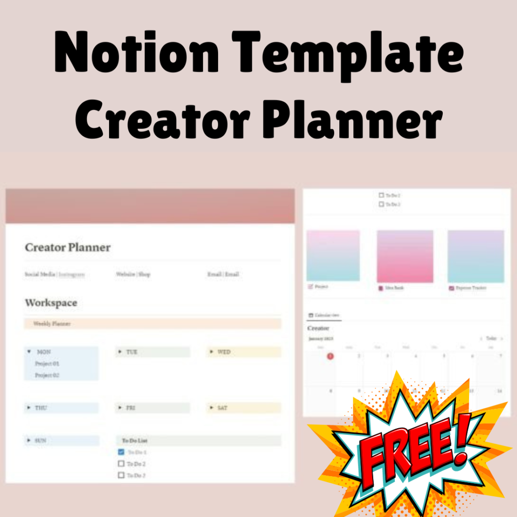 Creator Planner NOTION TEMPLATE - MasterBundles