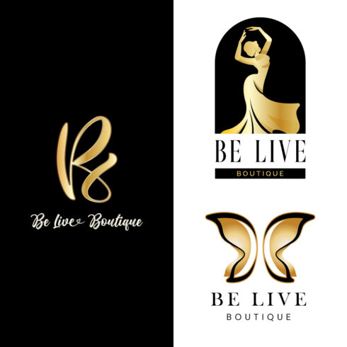Beautifully Be Live Boutique Logo Templates cover image.