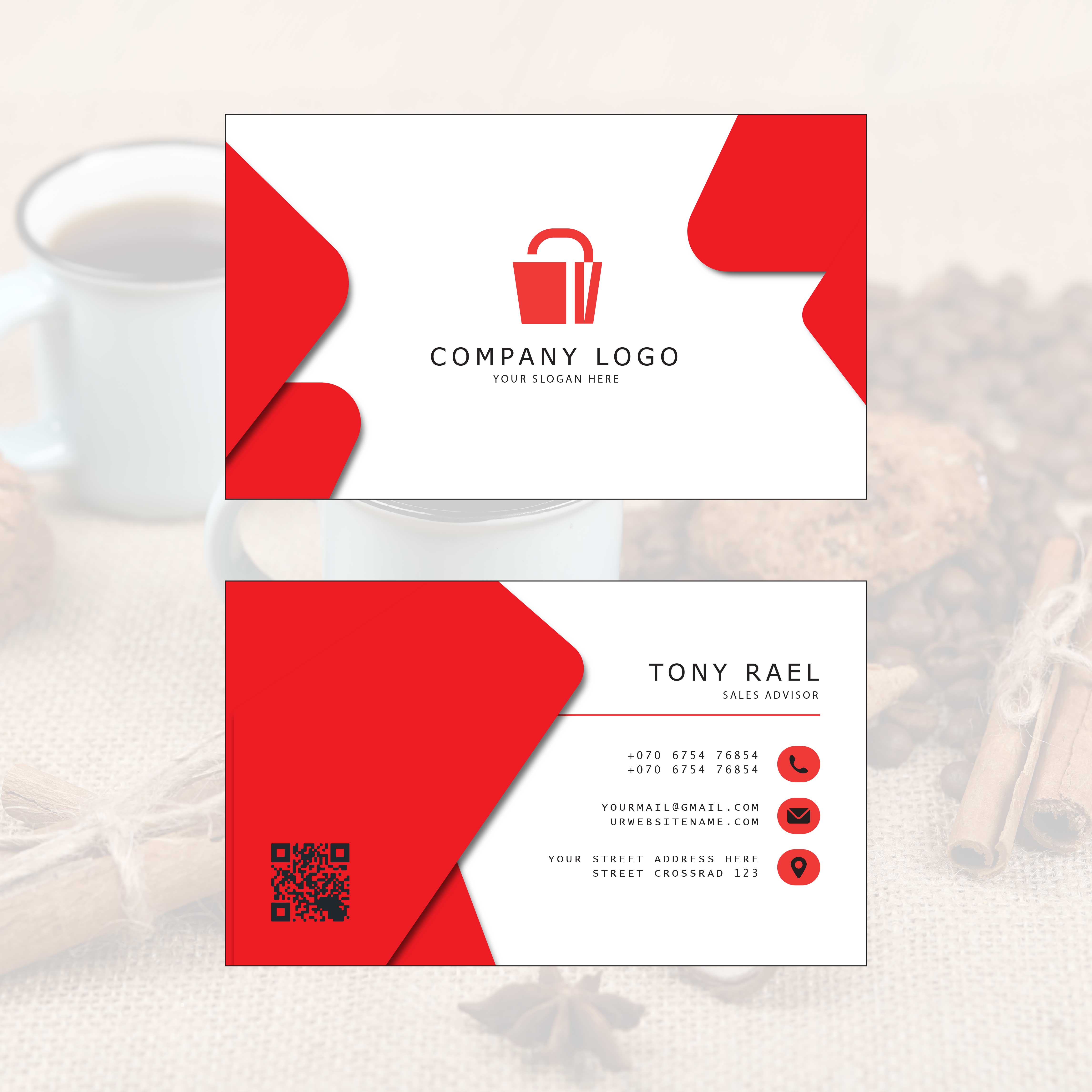 Minimalist Business Card Template (Editable) preview image.