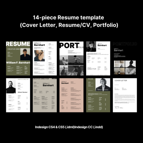 professional Resume, Cover Letter, And Portfolio Template cover image.