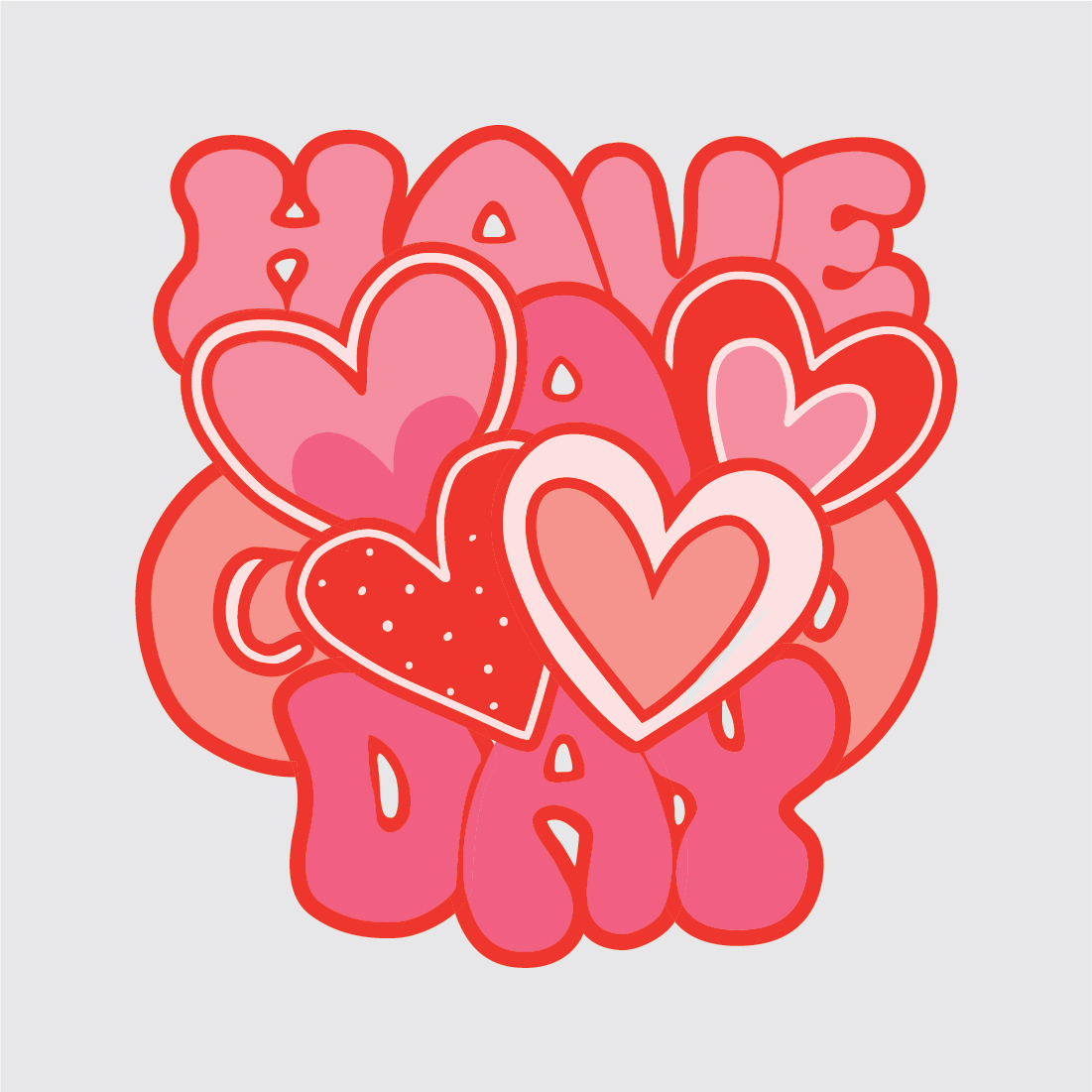 Awesome Eye-Catchy Modern heart and love T-shirt Design preview image.