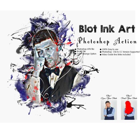 Blot Ink Art Photoshop Action cover image.