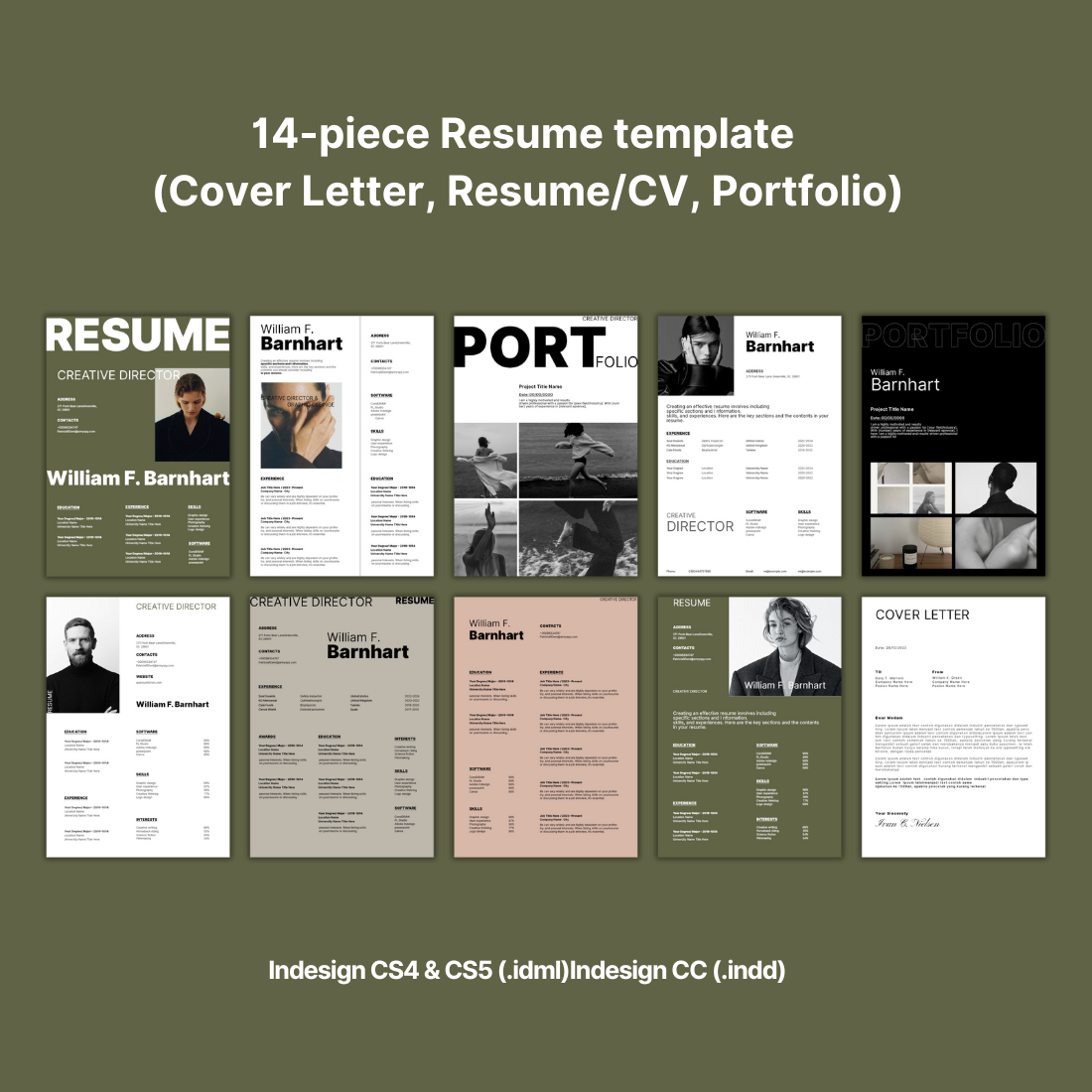 professional Resume, Cover Letter, And Portfolio Template preview image.