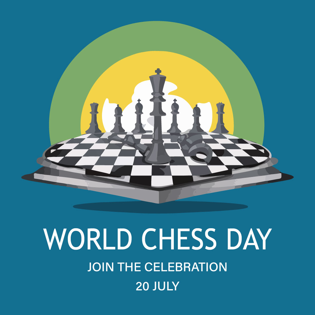 World Chess Day poster design cover image.