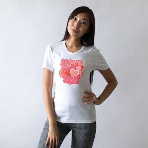 Awesome Eye-Catchy Modern heart and love T-shirt Design cover image.
