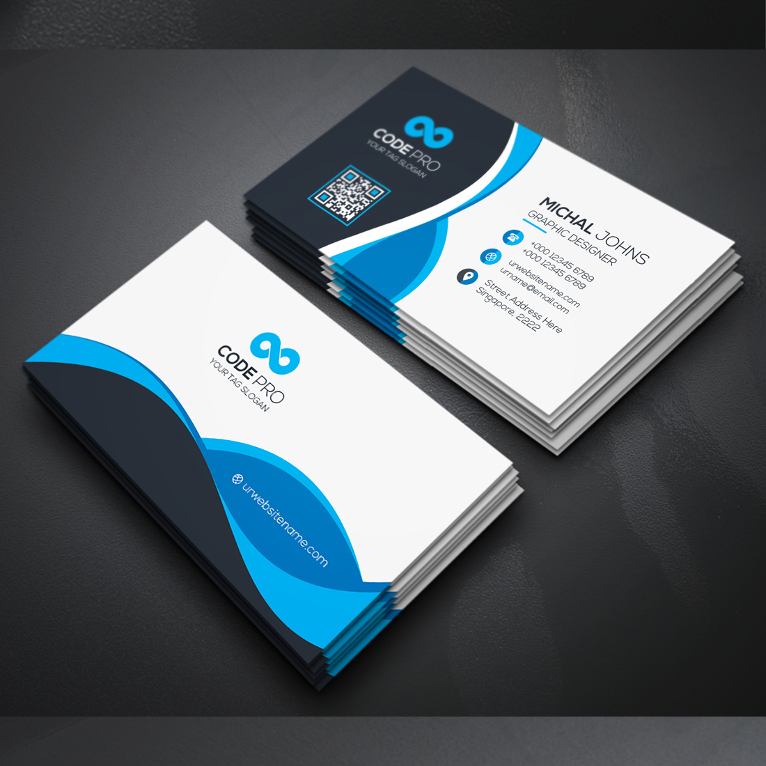 Corporate business cards Template preview image.