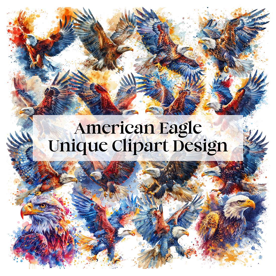 American Eagle Unique Clipart Design cover image.