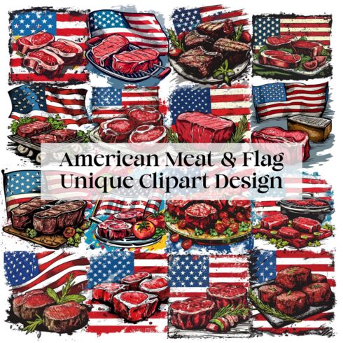 American Meat & Flag Unique Design cover image.