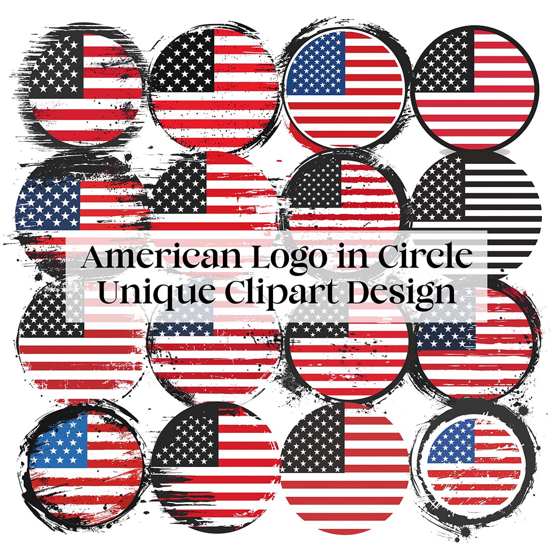 American Logo in Circle Unique Clipart Design cover image.
