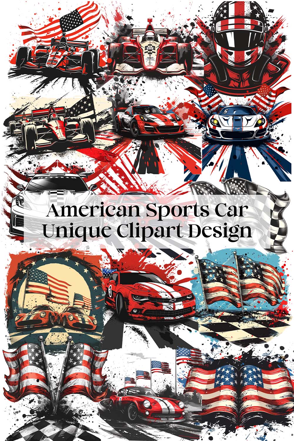 American Sports Car Unique Clipart Design pinterest preview image.
