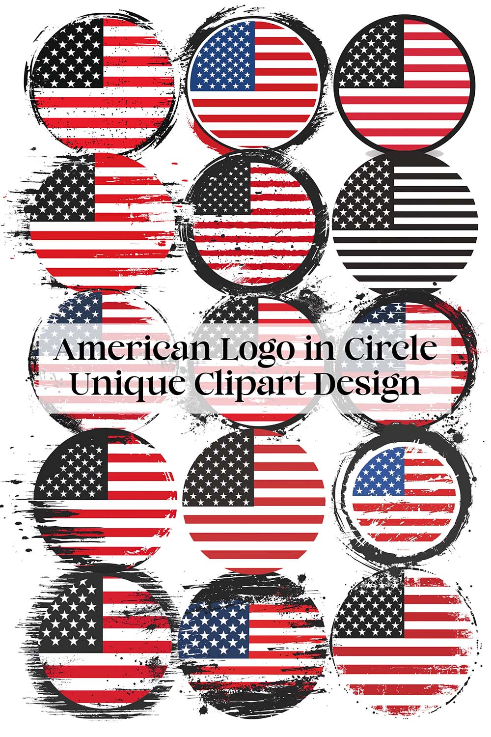 American Logo in Circle Unique Clipart Design pinterest preview image.
