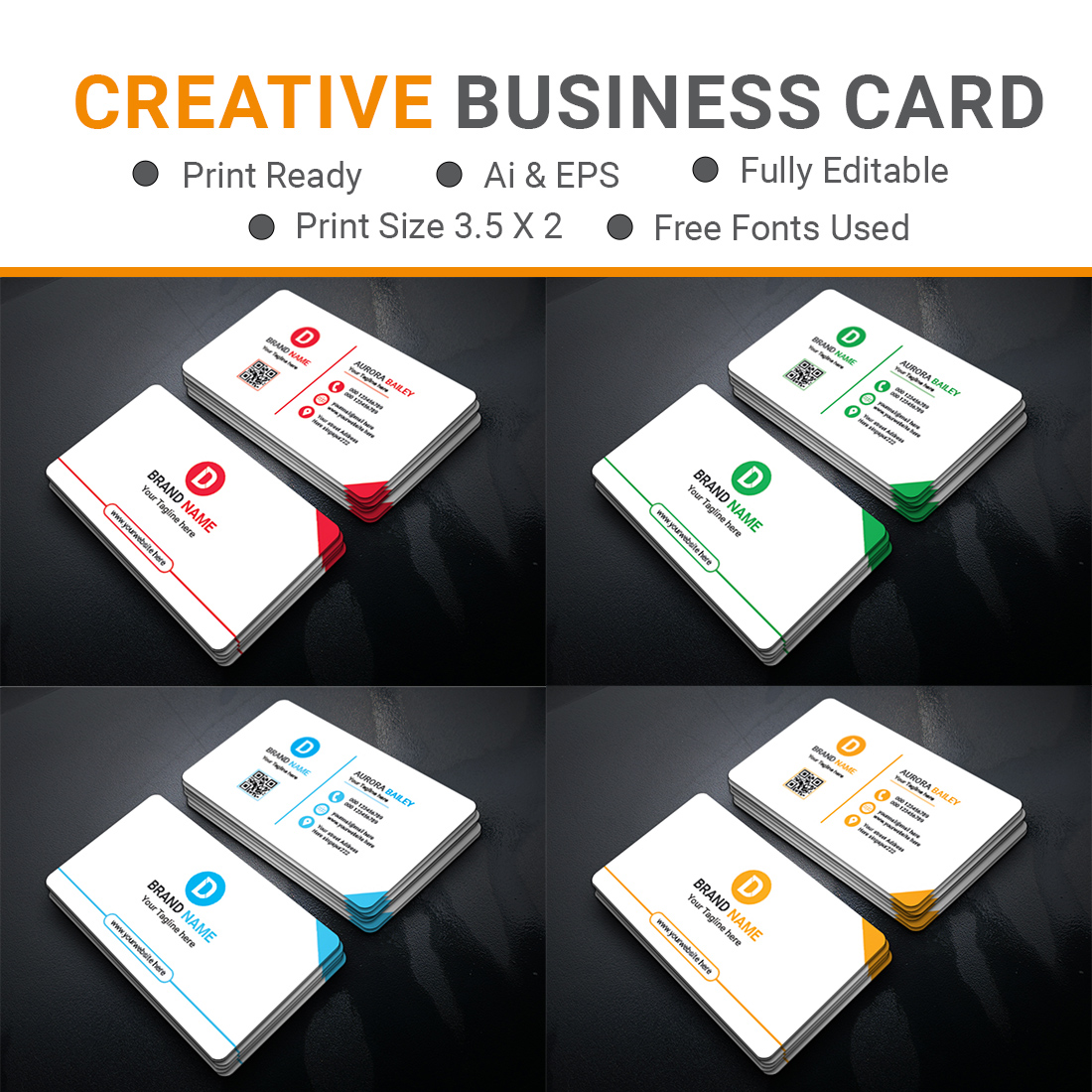 business card template preview image.