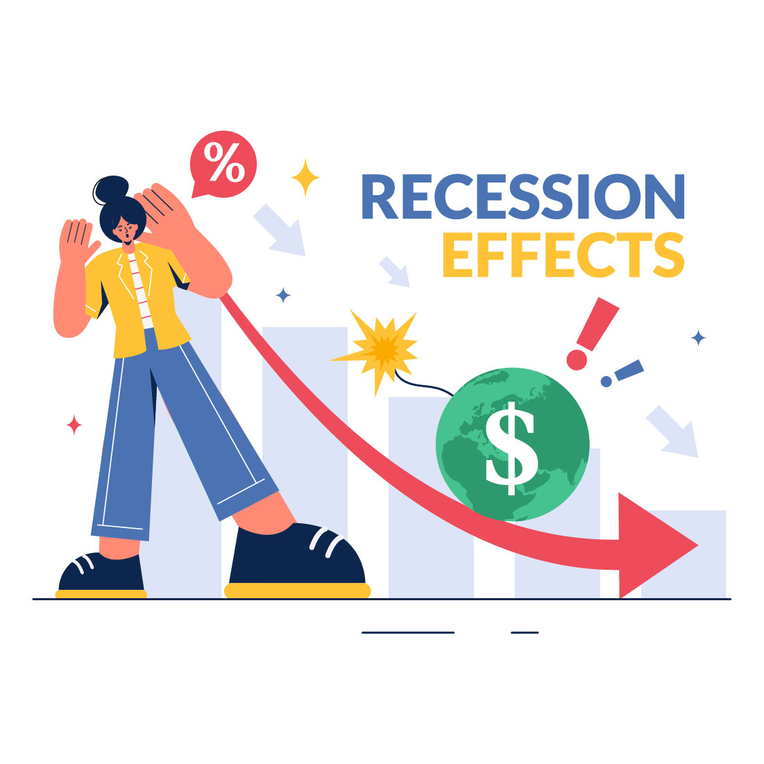 10 Recession Effects Illustration preview image.