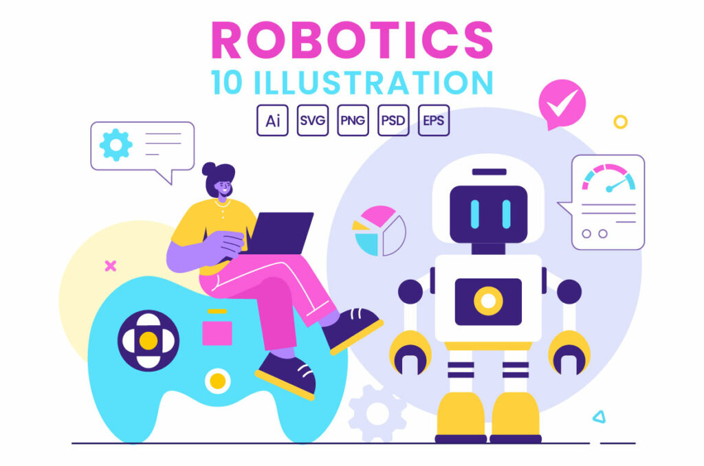 10 Robotics Vector Illustration - MasterBundles