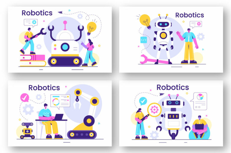 10 Robotics Vector Illustration - MasterBundles