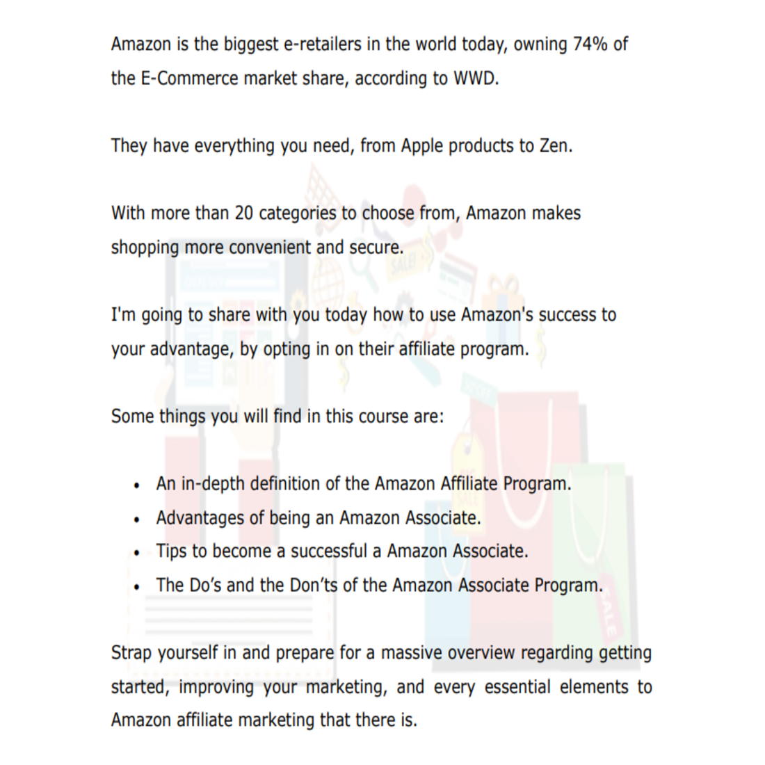 Amazon Affiliate Essentials Marketing Ebook Course Profitable Side Hustle preview image.