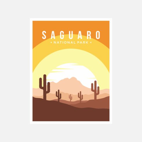 Saguaro National Park poster vector illustration design – Only $8 cover image.