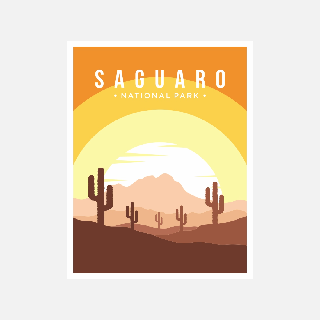 Saguaro National Park poster vector illustration design – Only $8 preview image.