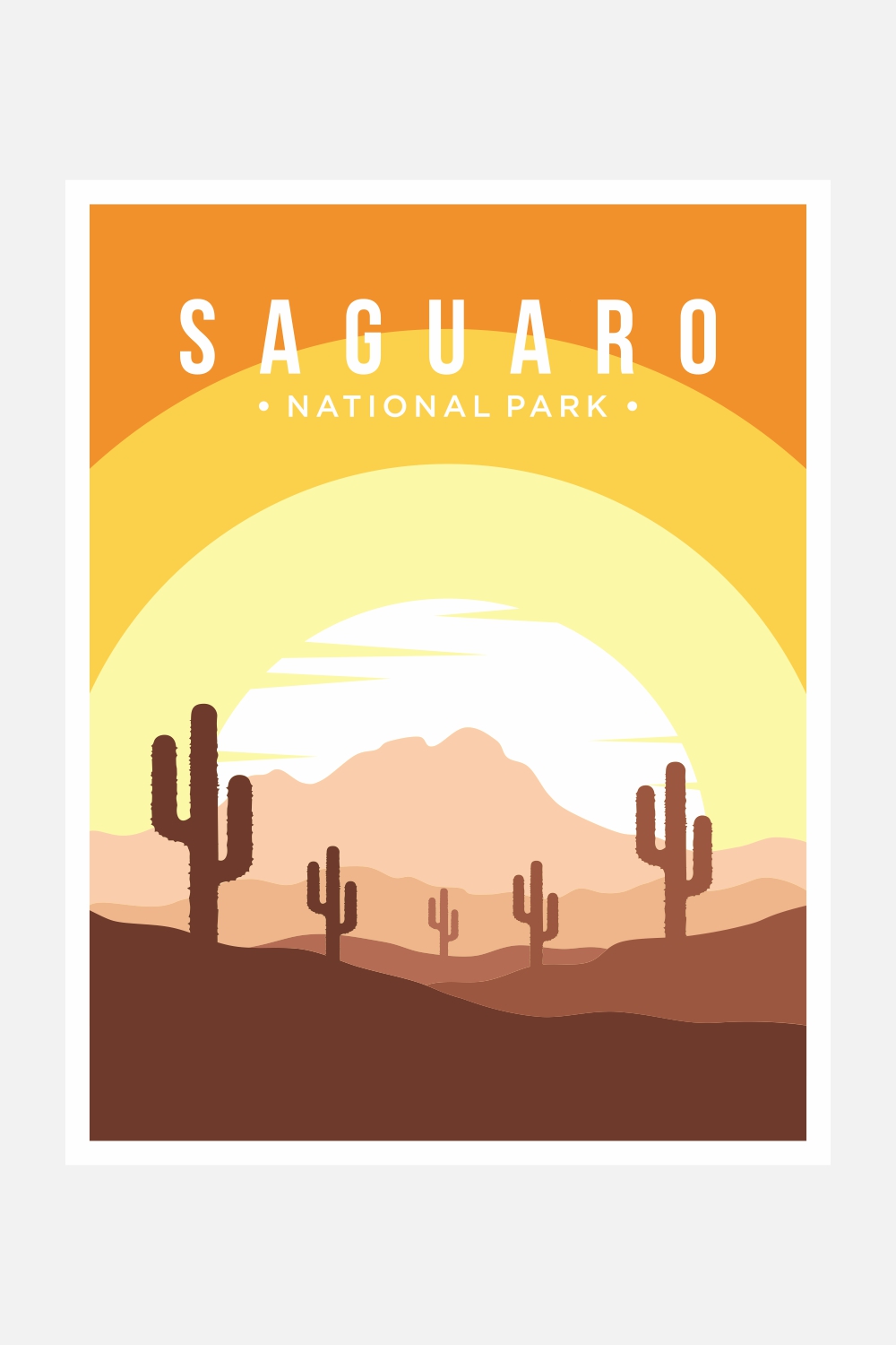 Saguaro National Park poster vector illustration design – Only $8 pinterest preview image.