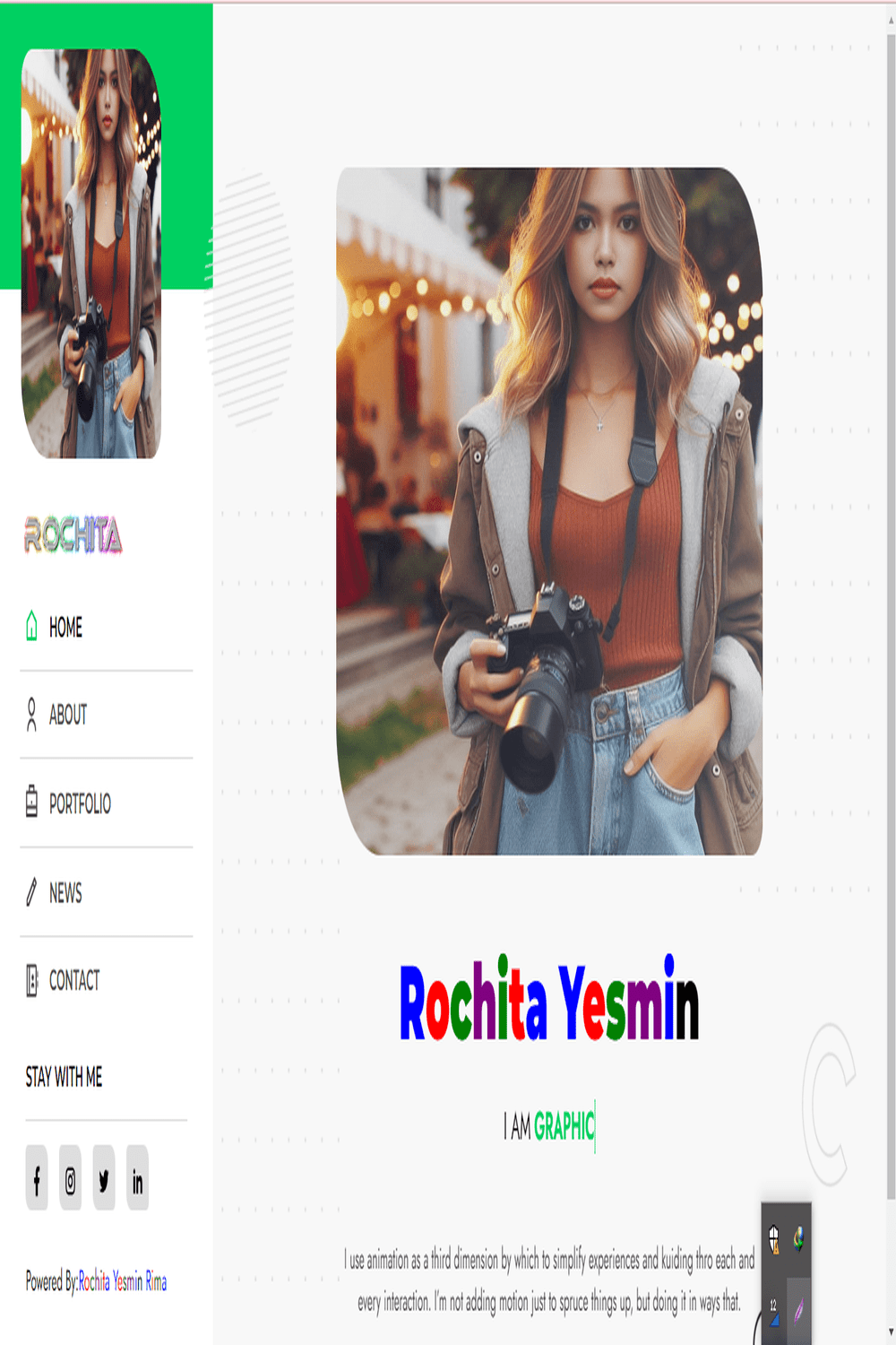 Rochita Personal Resume Template pinterest preview image.
