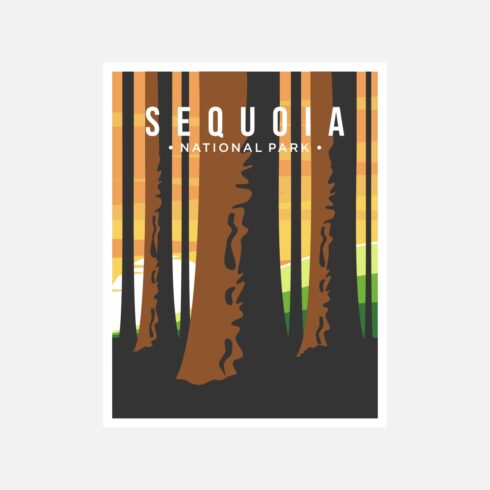 Sequoia National Park poster vector illustration design – Only $8 cover image.