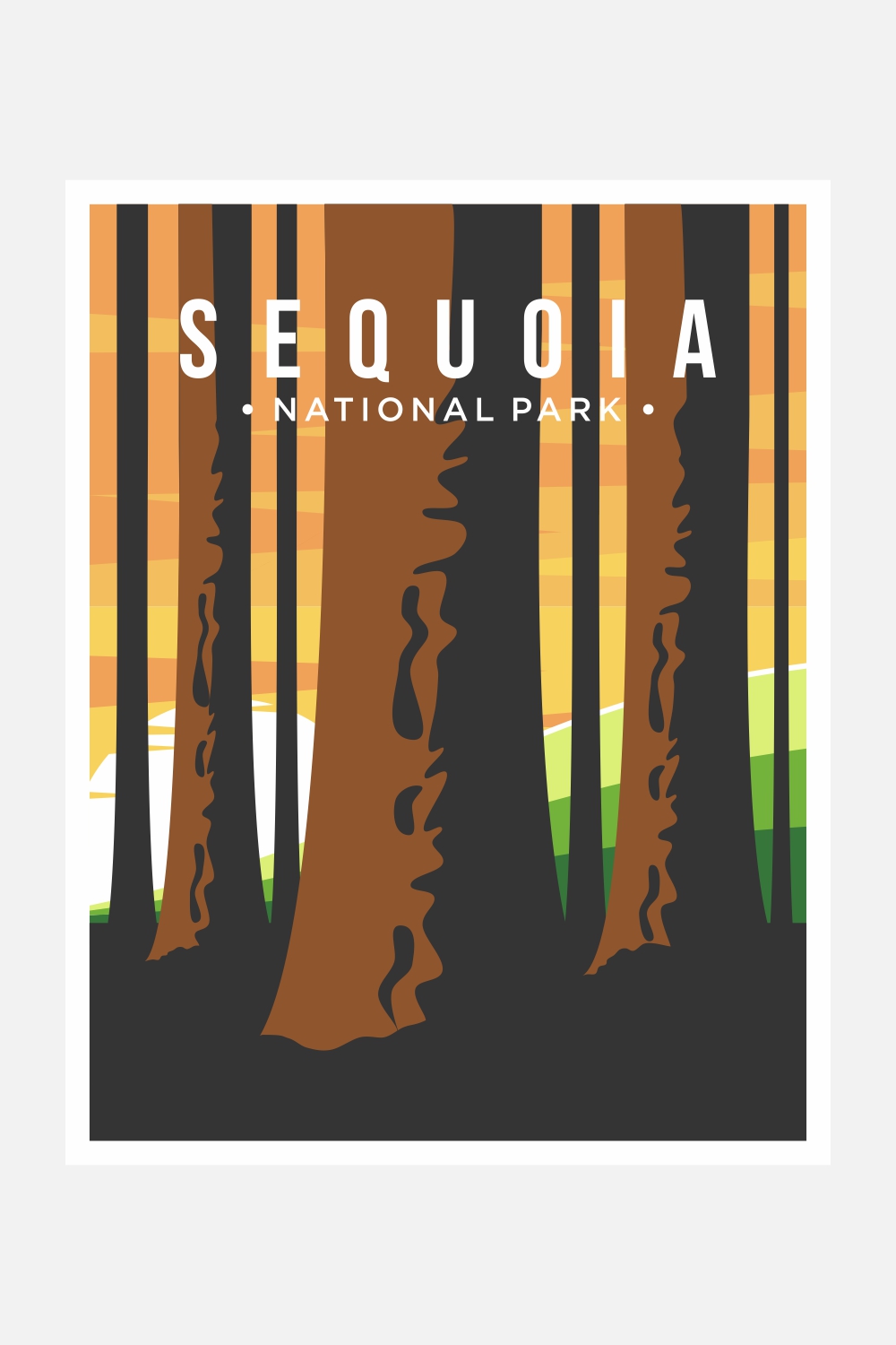 Sequoia National Park poster vector illustration design – Only $8 pinterest preview image.