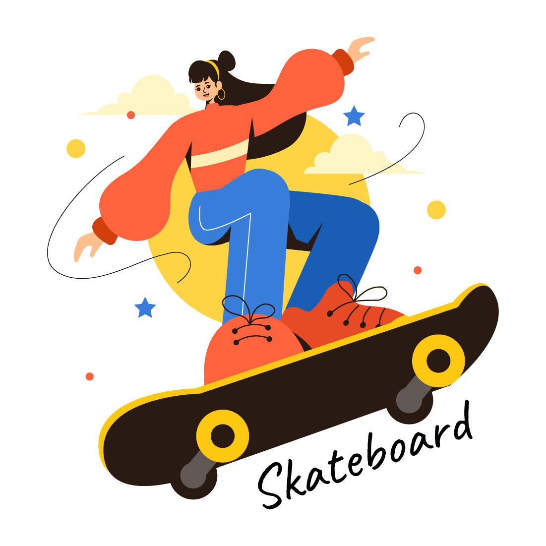 13 Skateboard Sport Illustration preview image.