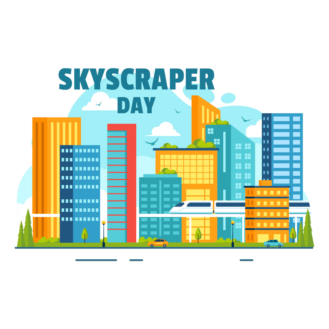 10 Skyscraper Day Illustration cover image.