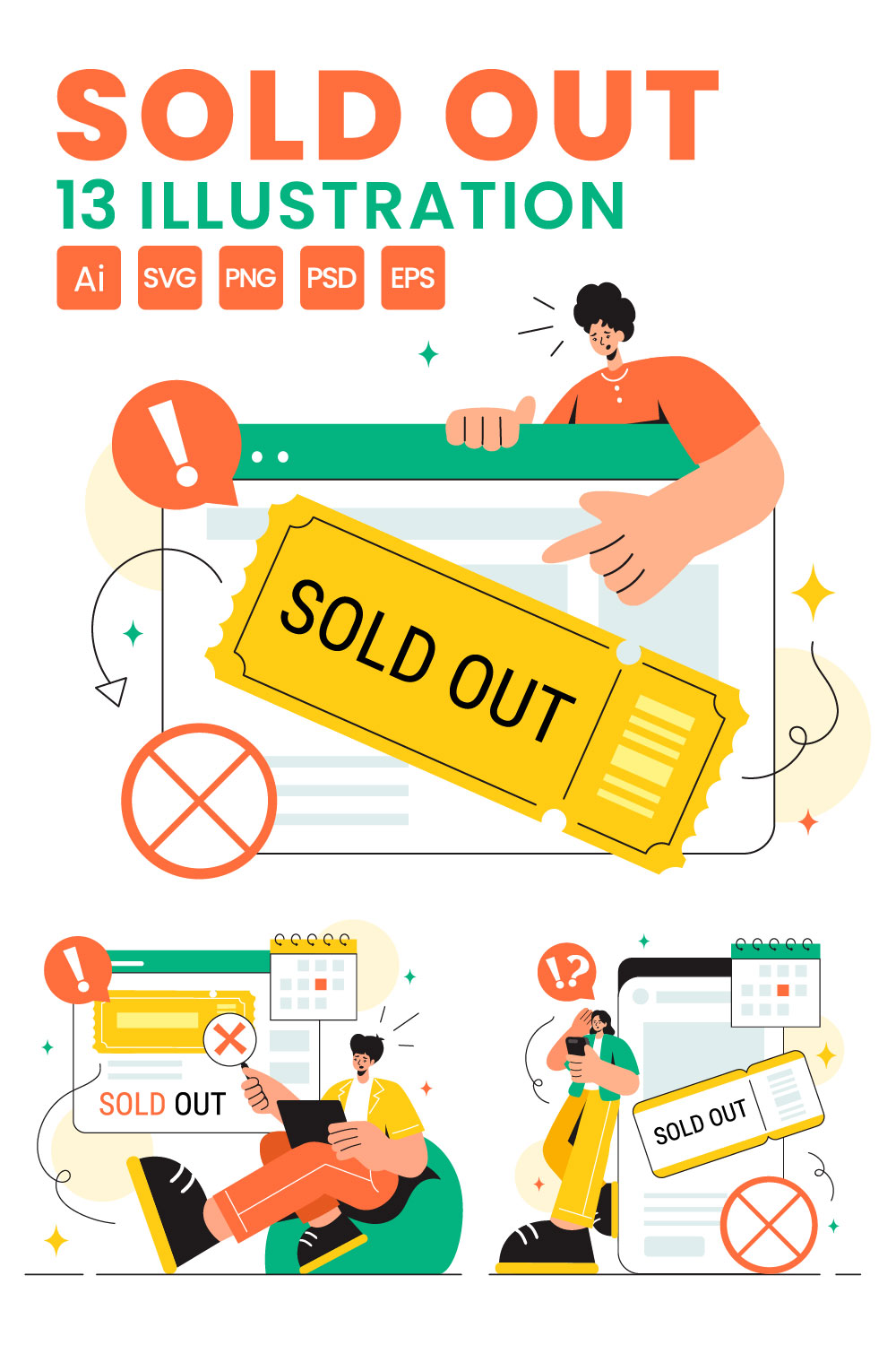13 Sold Out Vector Illustration pinterest preview image.