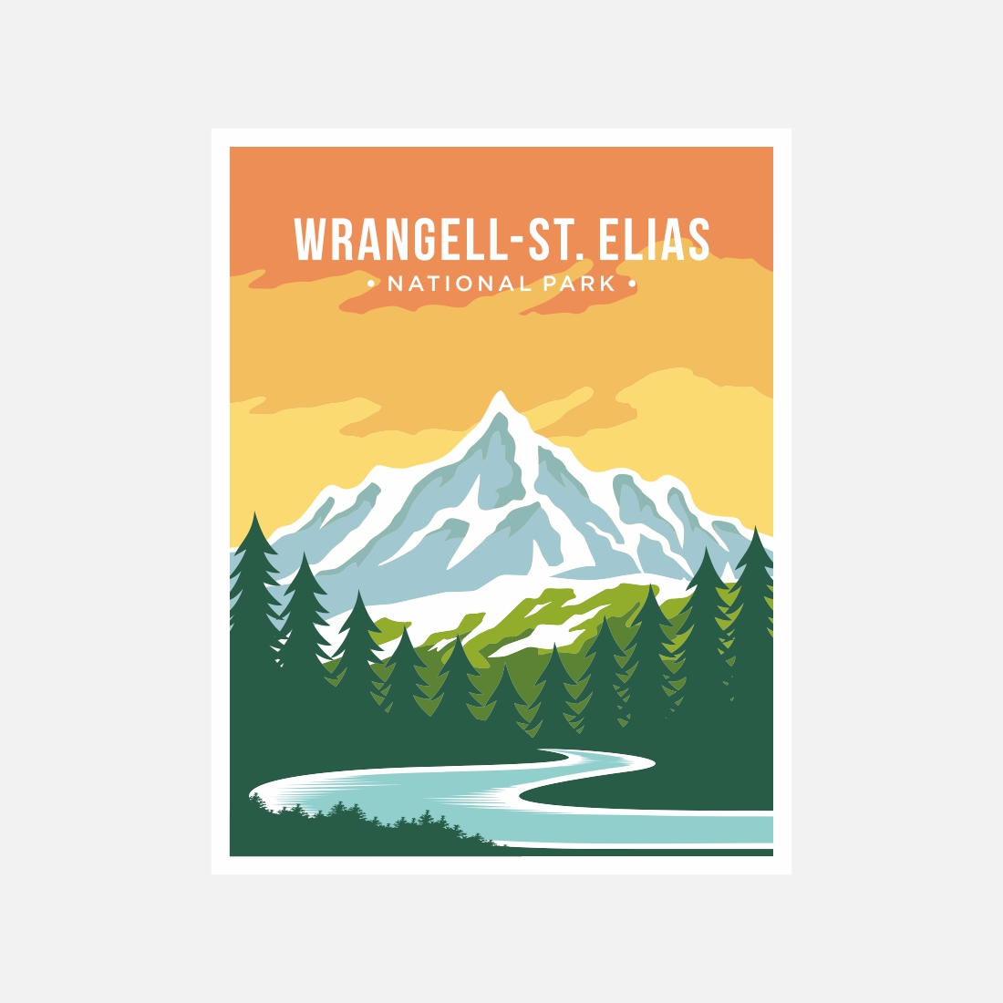 Wrangell–St Elias National Park poster vector illustration design – Only $8 preview image.