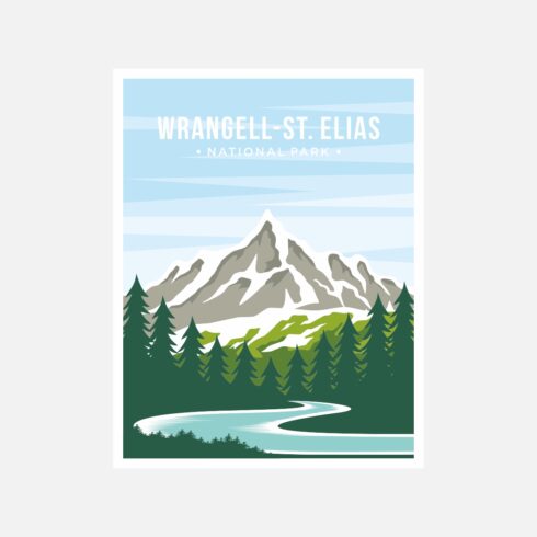 Wrangell–St Elias National Park poster vector illustration design – Only $8 cover image.