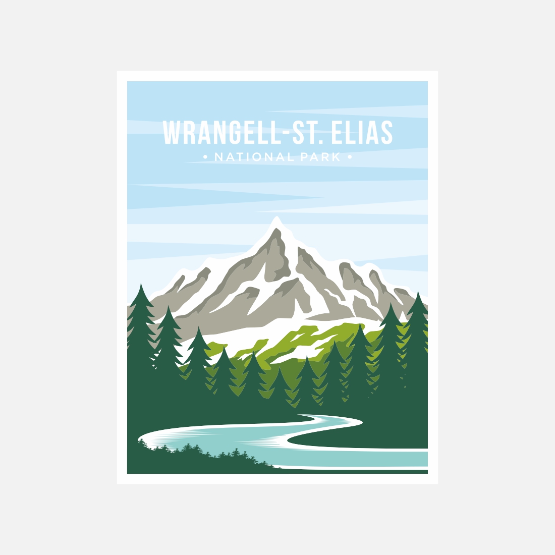 Wrangell–St Elias National Park poster vector illustration design – Only $8 preview image.