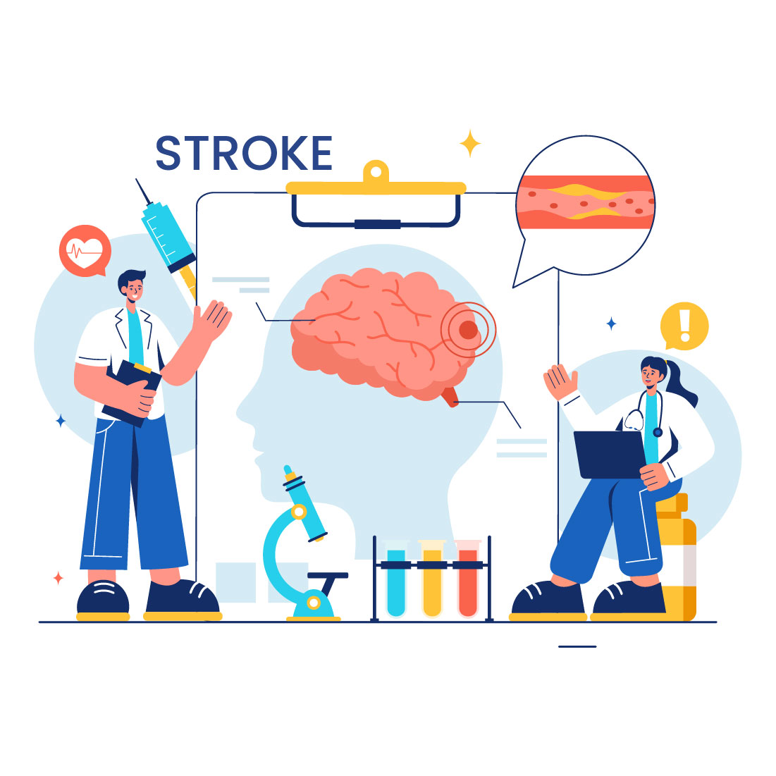 12 Human Brain Stroke Illustration cover image.