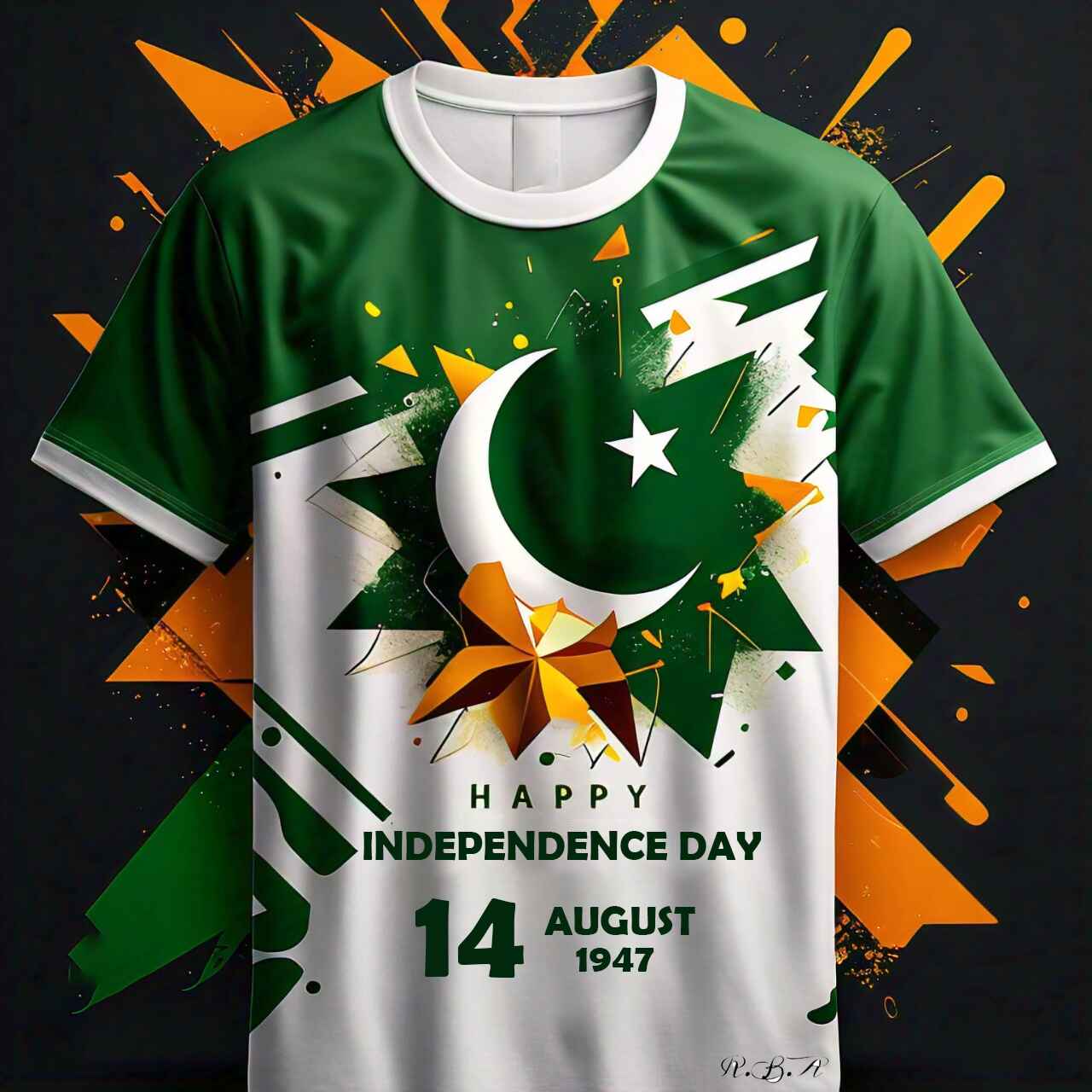 INDEPENDENCE DAY OF PAKSIATAN T-SHIRT DESIGN pinterest preview image.