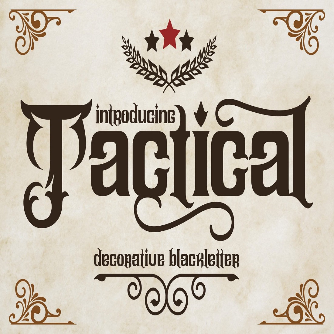 Tactical - Decorative Blackletter Font preview image.