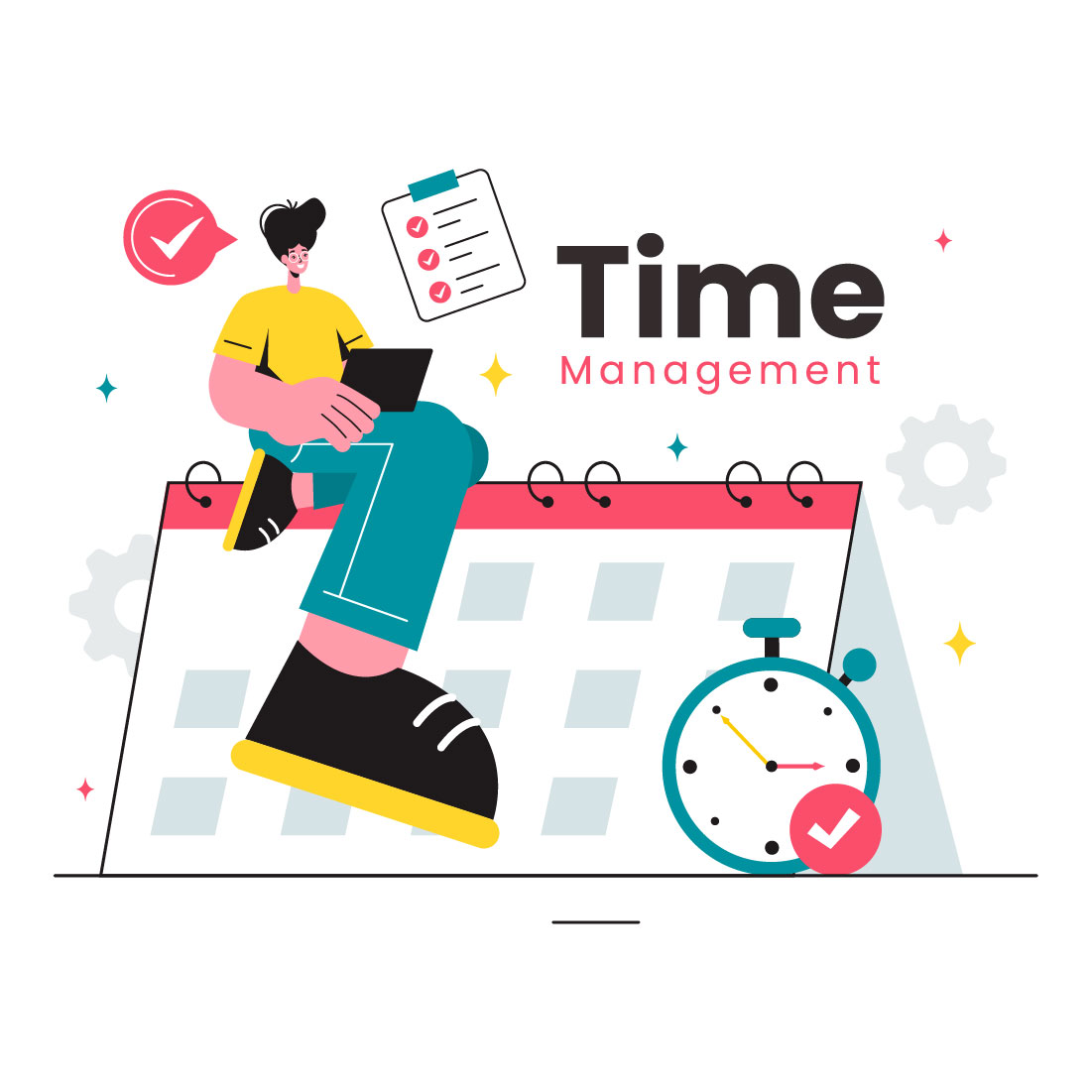 13 Time Management Planning Illustration preview image.