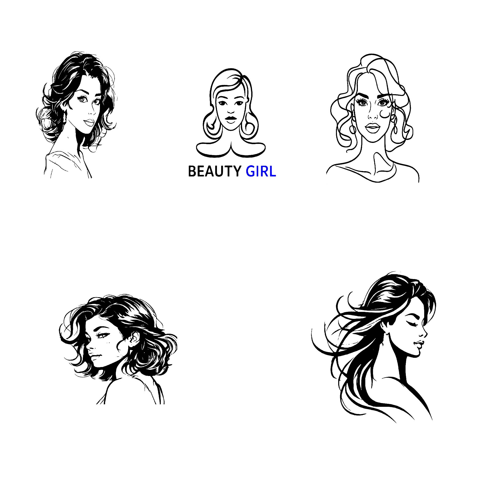 Top 5 Beauty Girls Logo Design cover image.