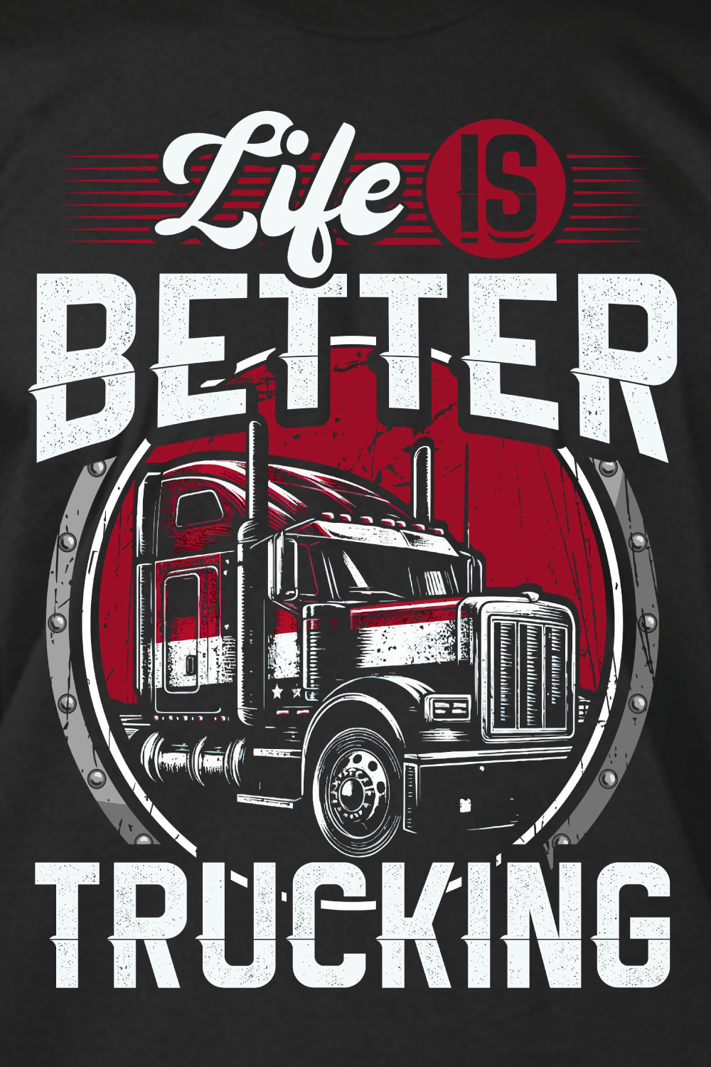 Truck driver t shirt design bundle pinterest preview image.