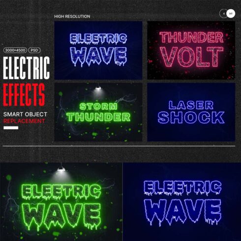 Electric Photoshop Text Effects cover image.