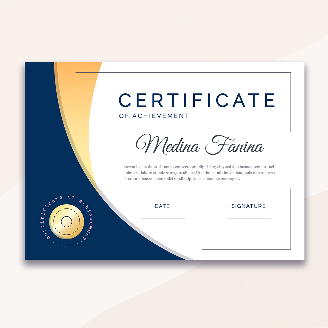 2 Elegant Certificate Template with golden details cover image.