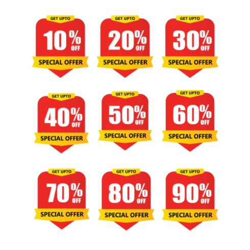 Special Offer Discount Badges Vector Set cover image.