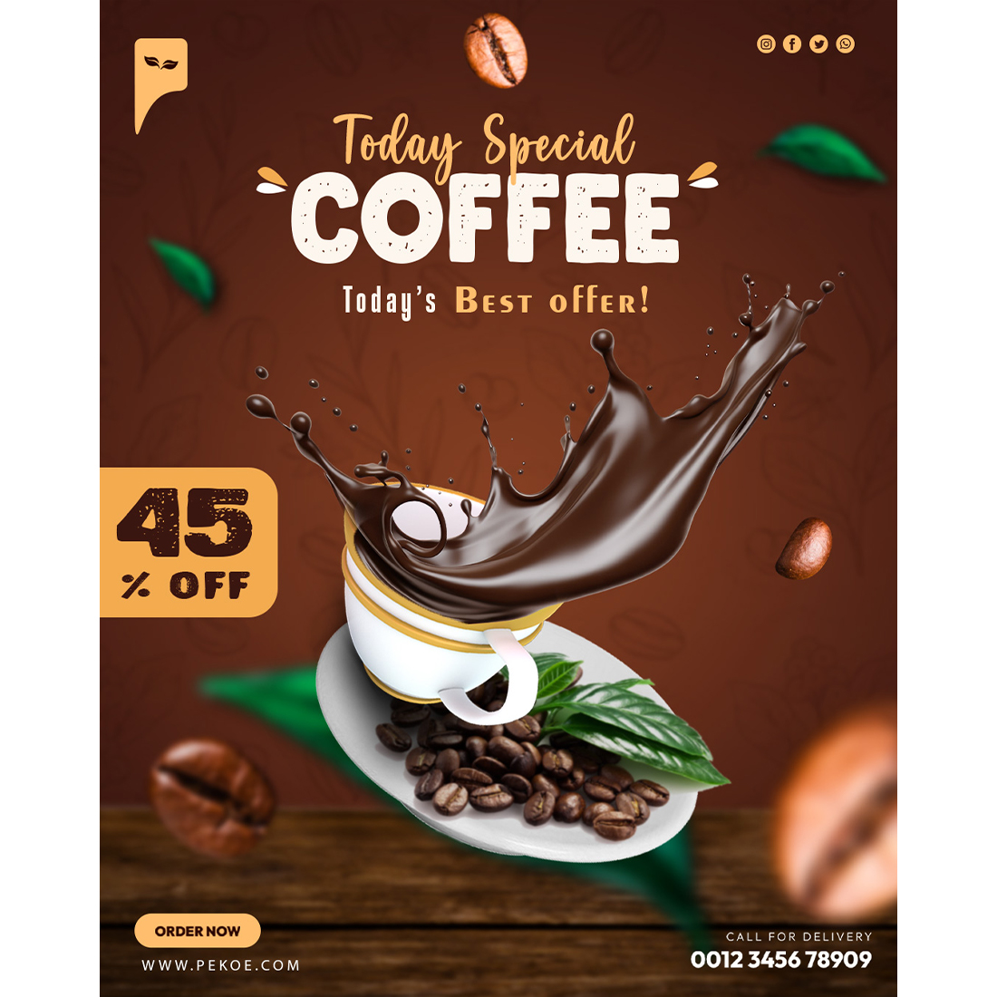 advertising poster today special offer on coffee preview image.
