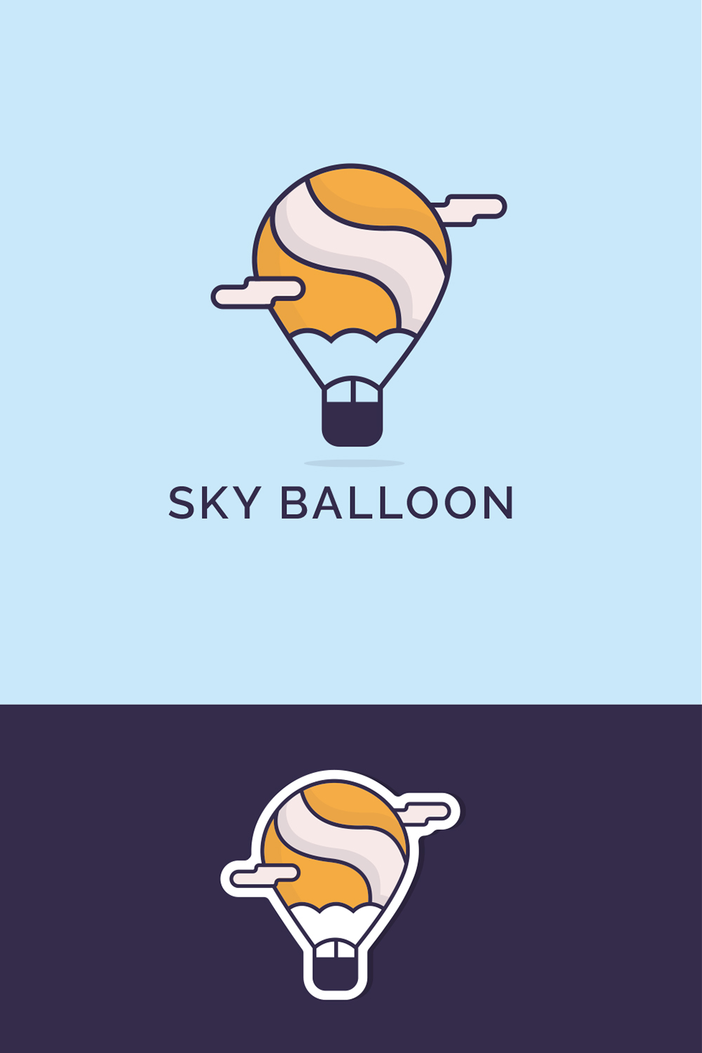 air balloon travel logo pinterest preview image.