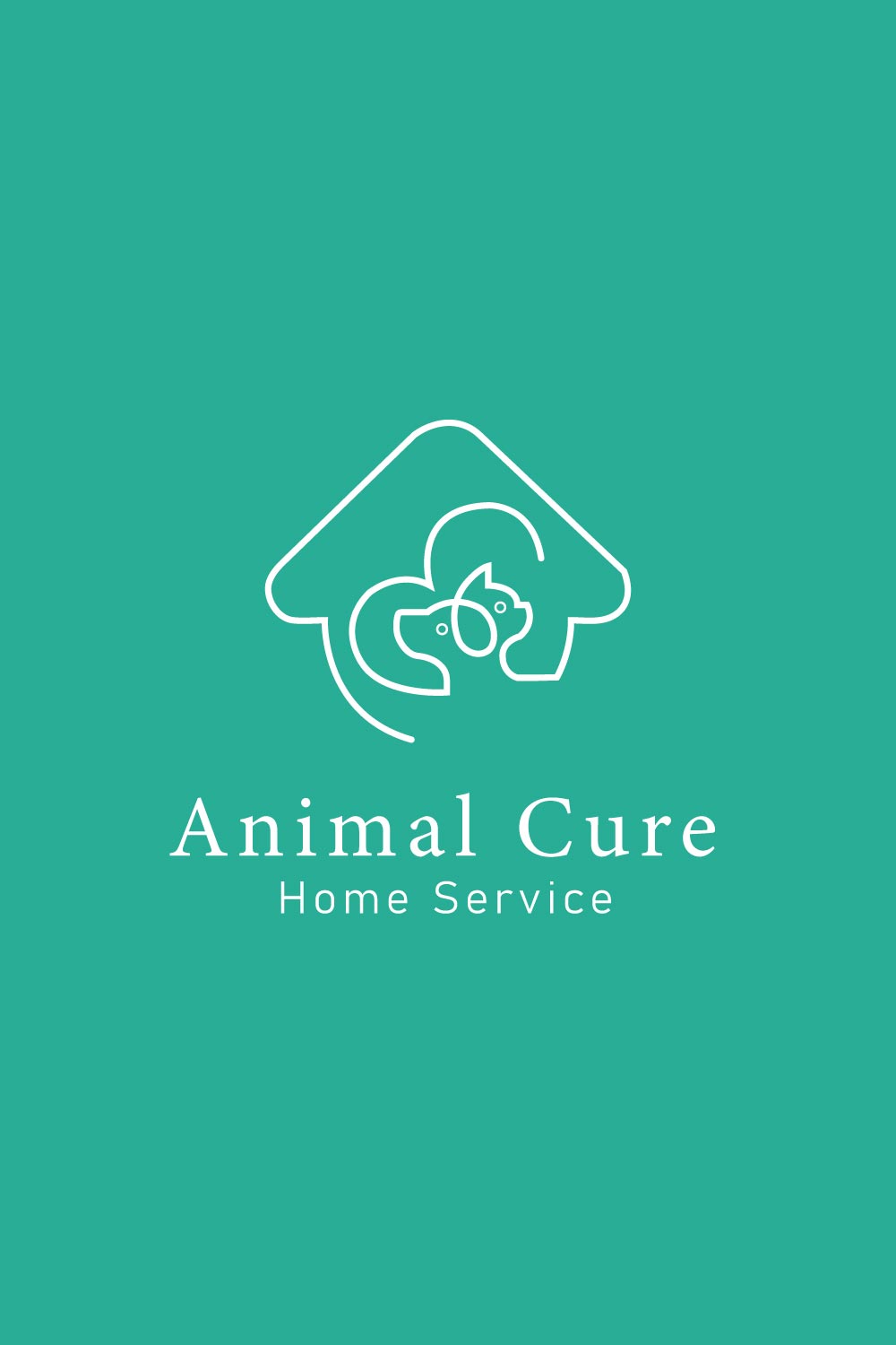 modern minimalist animal home cure services logo design pinterest preview image.