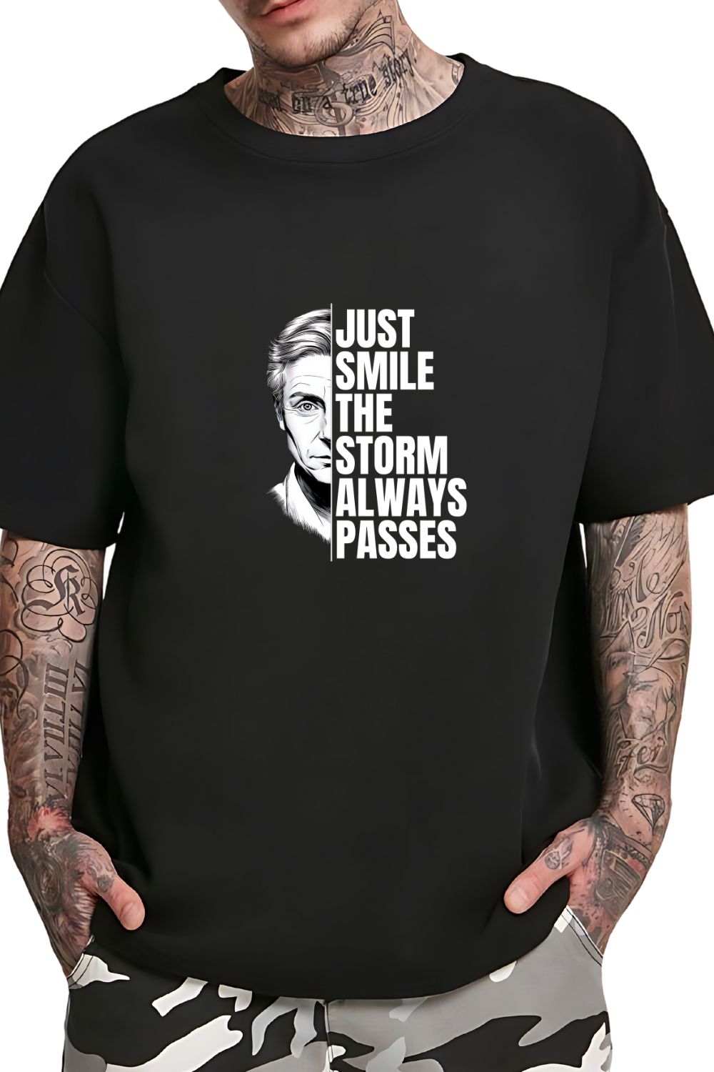 Just smile the storm always passes TEE DESIGN pinterest preview image.