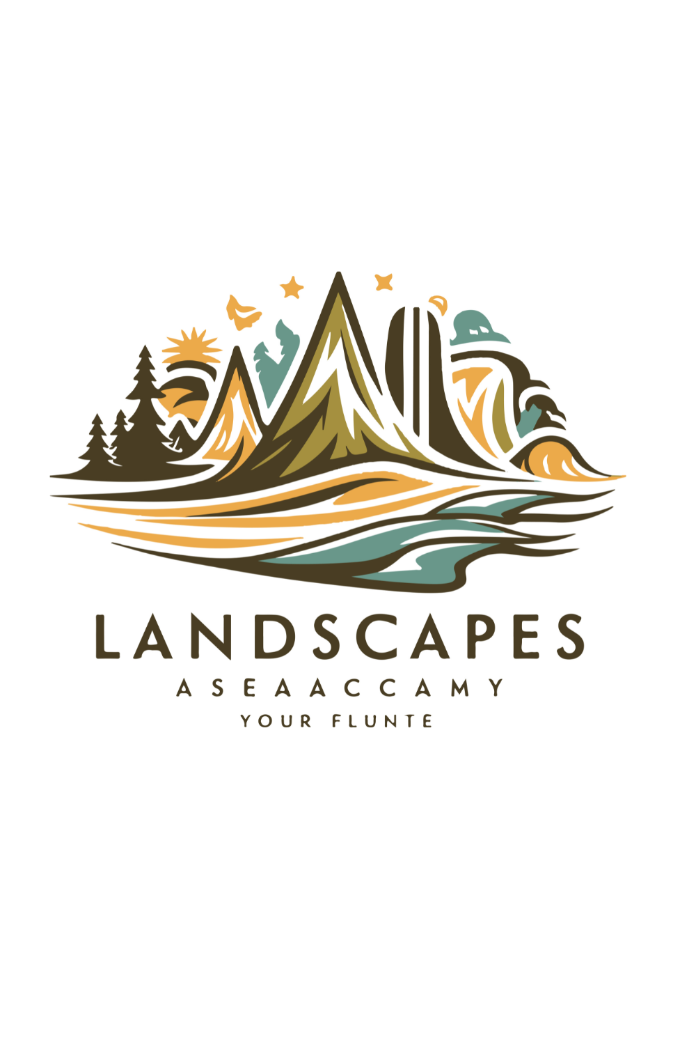 Landscape Logo Design pinterest preview image.