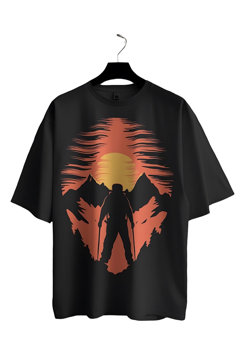 Sunset Mountain Hiker Graphic T-Shirt pinterest preview image.